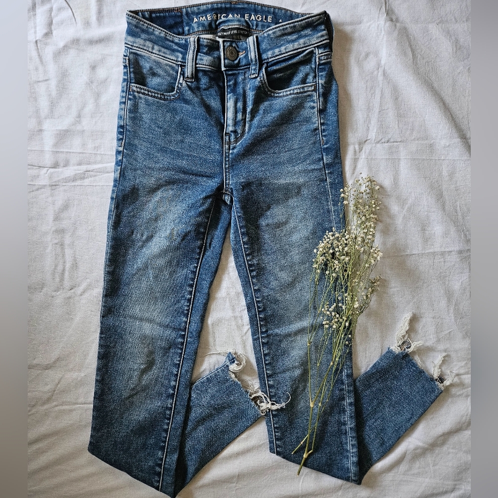 American Eagle cozy next level stretch high rise skinny jeans